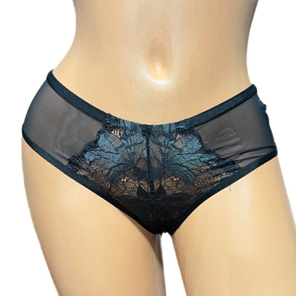 Victorias Secret Very Sexy LUXE Mesh and lace Cheeky Panty Black Medium